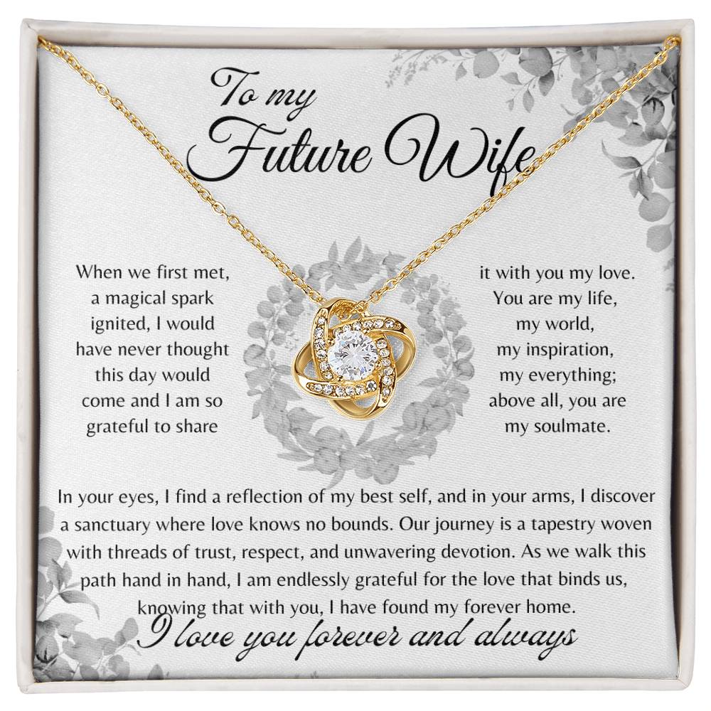 To My Future Wife | Love Knot Necklace | Message Card To Future Wife