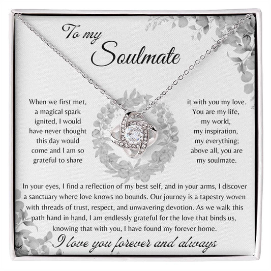 To My Soulmate | Love Knot Necklace | Message Card To Soulmate