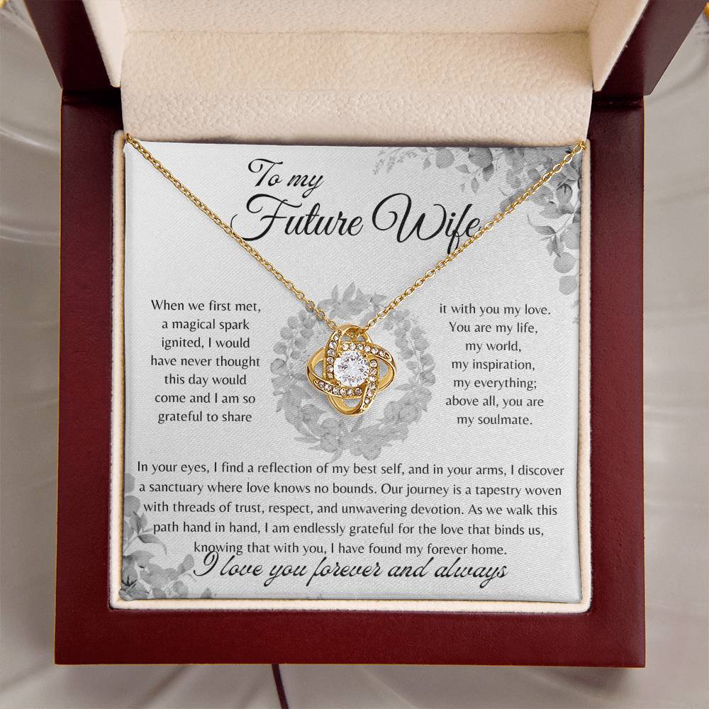 To My Future Wife | Love Knot Necklace | Message Card To Future Wife