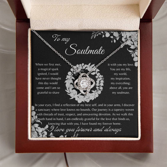 To My Soulmate | Love Knot Necklace | Message Card To Soulmate