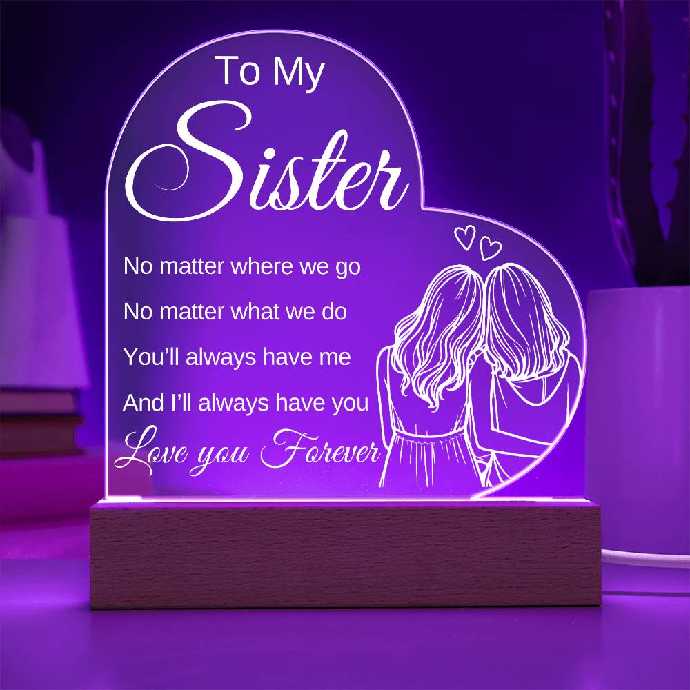 For Sister | LED Heart Acrylic | To My Sister