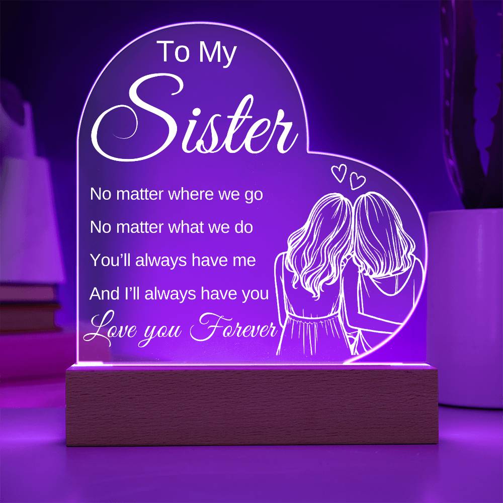 For Sister | LED Heart Acrylic | To My Sister